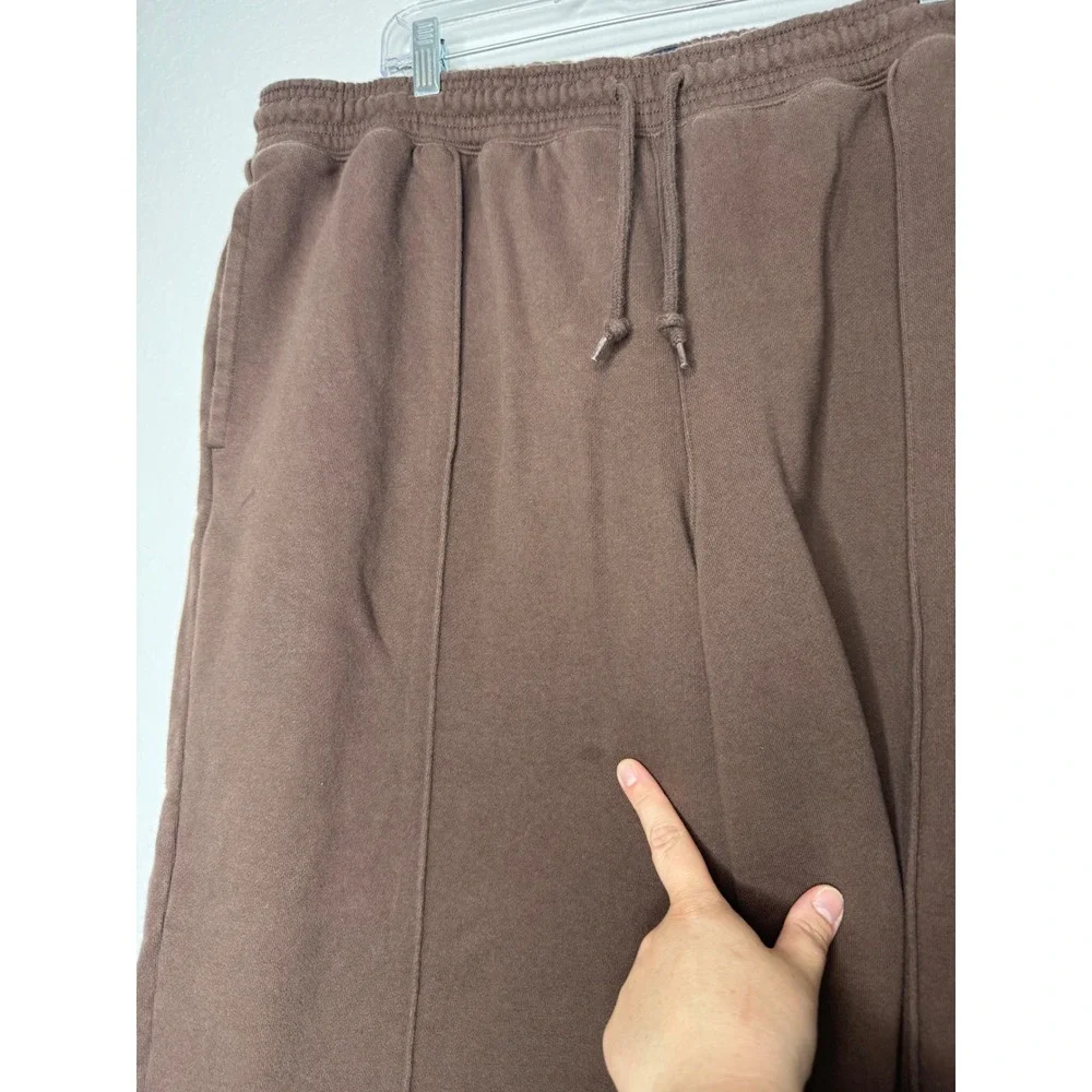 GAP Heavyweight Track Pants Woodsy Brown Wide Leg Sweatpants Men's Sz XL Relaxed